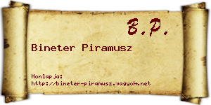 Bineter Piramusz névjegykártya
